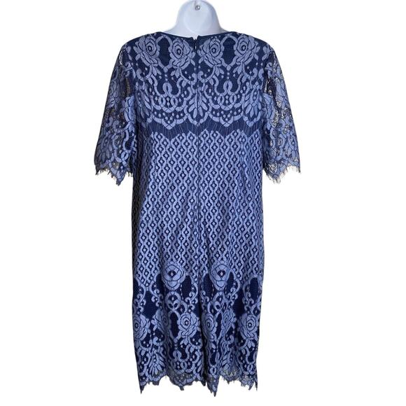 Adrianna Papell Women's Blue Lace Midi Dress Size 12 Elegant Party Occasions - Picture 2 of 11